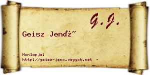 Geisz Jenő névjegykártya